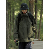 山系輕戶外機能登山連帽衝鋒衣男女款cityboy多口袋潮牌工裝夾克