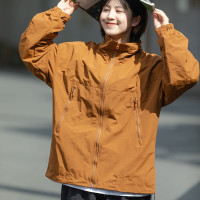 日系復古純色立領工裝夾克男女生春秋薄款cityboy中性衝鋒衣外套