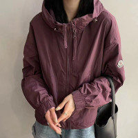 雙拉鍊連帽衝鋒衣2023春夏季新款寬鬆時尚小眾薄外套小個子防曬衣