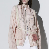 MONSTA X基賢同款RSC丨設計感拉鍊鏤空花紋襯衫外套23春韓國代購