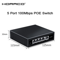 5-портовый POE коммутатор HORACO, 100 Мбит/с, умный Стандартный коммутатор 30 Вт, VLAN с IEEE802.3af/at для IP-камеры, сетевого видеорегистратора, видеонаблюдения