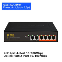 Коммутатор PoE 48 в 4 8 16 портов 100 Мбит/с гигабитный неуправляемый сетевой коммутатор 250 м Ethernet для IP-камеры/беспроводной точки доступа