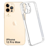 Чехол Silicone для iPhone 12 Pro Max с защитой камеры Overlay Прозрачный / Бампер Накладка с защитой для камеры на Айфон 12 Про Макс