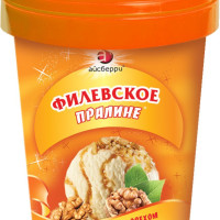 Пломбир с грецким орехом и мягкой карамелью Филевское, 550 г