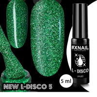 XNAIL PROFESSIONAL/Светоотражающий гель лак для маникюра и педикюра NEW L-DISCO с блестками