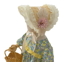 Детская шапка принцессы на шнуровке, шляпа, соломенная шляпа, Женский винтажный летний головной убор