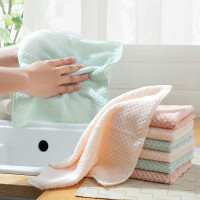 厨房珊瑚绒鱼鳞抹布加厚不沾油清洁布双层洗碗巾吸水擦手巾百洁布