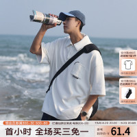 2023夏季新款字母刺繡POLO衫學院風短袖男半袖上衣T恤衫寬鬆T恤