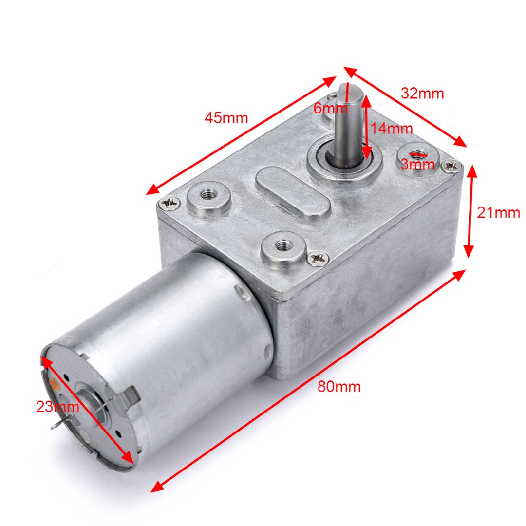 High Torque Motor DC 12V 0.6RPM High Torque Worm Electric Geared DC Motor GW370 Low Speed