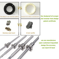 C5 шариковый винт SFU1605 Одиночная шариковая гайка настраиваемая Торцевая обработка для частей CNC 3D принтер шариковый винт 1605 250 500 1000 до 2000 мм