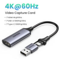 【 NEW-IN 】 Ugreen Карта видеозахвата 4K HDMI к USB/USB-C HDMI видео Захват коробка для ПК компьютерной камеры Live Stream запись встречи