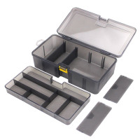 Многосекционный двухслойный ящик для хранения инструментов, Многофункциональный органайзер для рыболовных приманок, крючков, чехол, прочный пластик