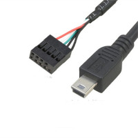 Материнская плата для ПК 9P к Micro USB к DuPont 2,54 мм 5Pin DuPont USB к Micro USB шнуру для передачи данных из алюминиевой фольги + Плетеный сетчатый кабель