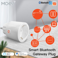 Вилка MOES Tuya, Wi-Fi, Bluetooth, мини-адаптер, совместимый с Alexa Google lehome, 10 А, вилка европейского стандарта