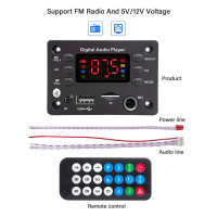 DC 5V 12V Bluetooth 5,0 MP3 WMA WAV APE декодер плата Hands-free автомобильный аудио микрофон USB TF FM радио Mp3