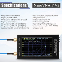 Векторный анализатор сети NanoVNA-F V2, 4,3 дюйма, IPS, с ЖК-дисплеем