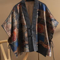 清倉撿漏~專櫃撤回外貿大牌剪標女裝花羅香雲紗真絲披肩外套女