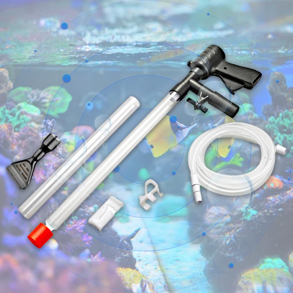 Aquarium Gravel Cleaner Vacuum Handheld Siphon Pump Fish Tank Water Changer Air Pump Cleaning Accessories