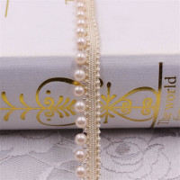 Лента кружевная с жемчугом, лента для одежды, 1 м/партия