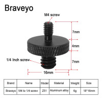 Универсальный преобразователь винт для камеры 1/4 штекер на 3/8 M4 M5 M6 M8