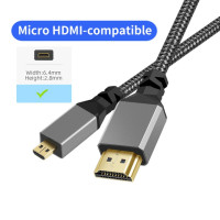 AIXXCO 1 м 1,5 м 2 м 3 Micro HDMI-совместимый 4K/60 Гц 3D к HDMI-совместимый кабель штекер-штекер для GoPro Sony