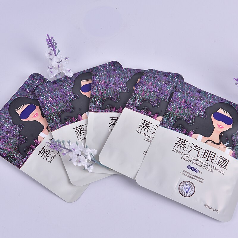 5pcs Lavender Oil Steam Eye Mask Face Care Skin Dark Circle Eye Bags Eliminate Puffy Eyes Fine Line Wrinkles Anti Aging