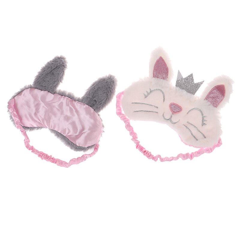 Plush Cute Long Ear Rabbit Christmas Deer Eye Mask Sleeping Mask Eye Shade Cover Blindfold Goggles Eyepatch Travel Home Gift