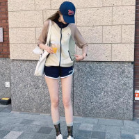 2022夏季折扣運動休閒復古拼色防曬衣外套