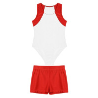 Kids Boys Gymnastics Leotards with Shorts Ballet Dance Outfits Sleeveless Stretchy Bodysuit Sportswear Gym Training Sport Sets