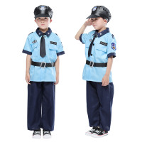 儿童警察服装cosplay幼儿园舞台表演服 万圣节小交警职业演出服
