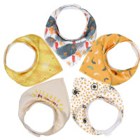 Детская бандана 5 шт./лот, мягкая удобная 100% Органическая хлопковая для мальчиков и девочек, детские регулируемые Слюнявчики, детский подарок