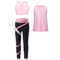 Топ без рукавов с разрезом на спине и леггинсы для девочек