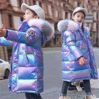 2023 русская зимняя пуховая куртка для девочек, водонепроницаемое блестящее теплое зимнее пальто для девочек, Женская парка для девочек-подростков, зимний костюм 5,0