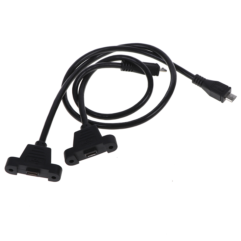 Micro USB 2.0 Male to USB 2.0 B Female Connector Cable With Panel Mount Hole  30cm 50cm With Panel Mount Hole cables