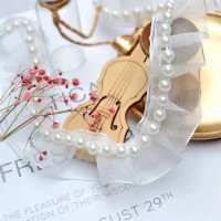 2,5 см в ширину Горячая Вышивка бисера Органайзер кружевная ткань отделка Лента Сделай Сам шитье рюши аппликация воротник Дубай платье Гипюр Декор