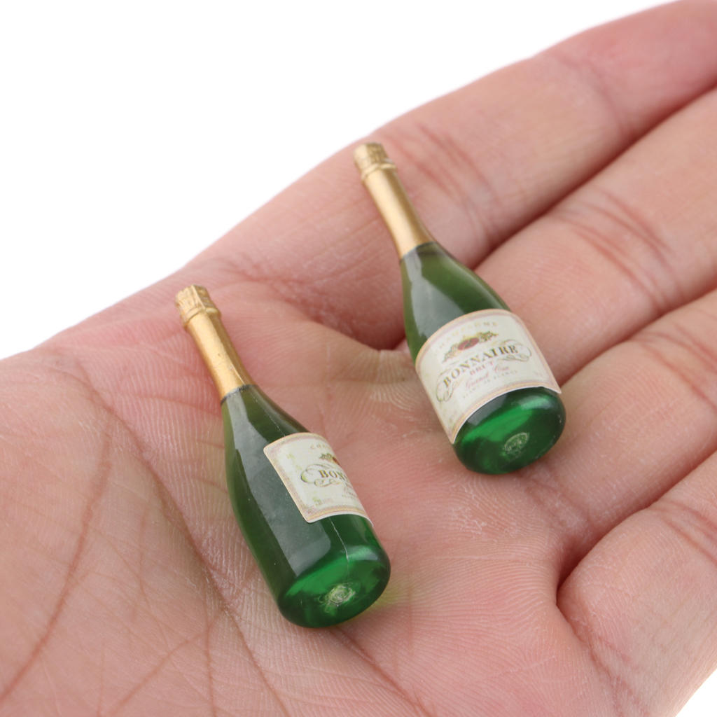 2 Bottles 1/12 Wine Beer Dollhouse Miniature Bar Drink Decor  Kitchen