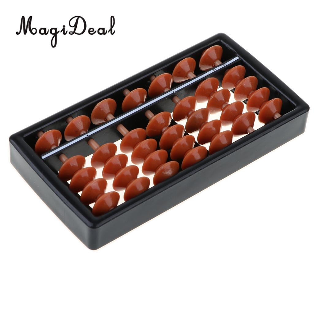 7 Rods Brown Beads Arithmetic Abacus Soroban Calculating Frame Kids Mathematical Teaching Aids Kids Educational Toy