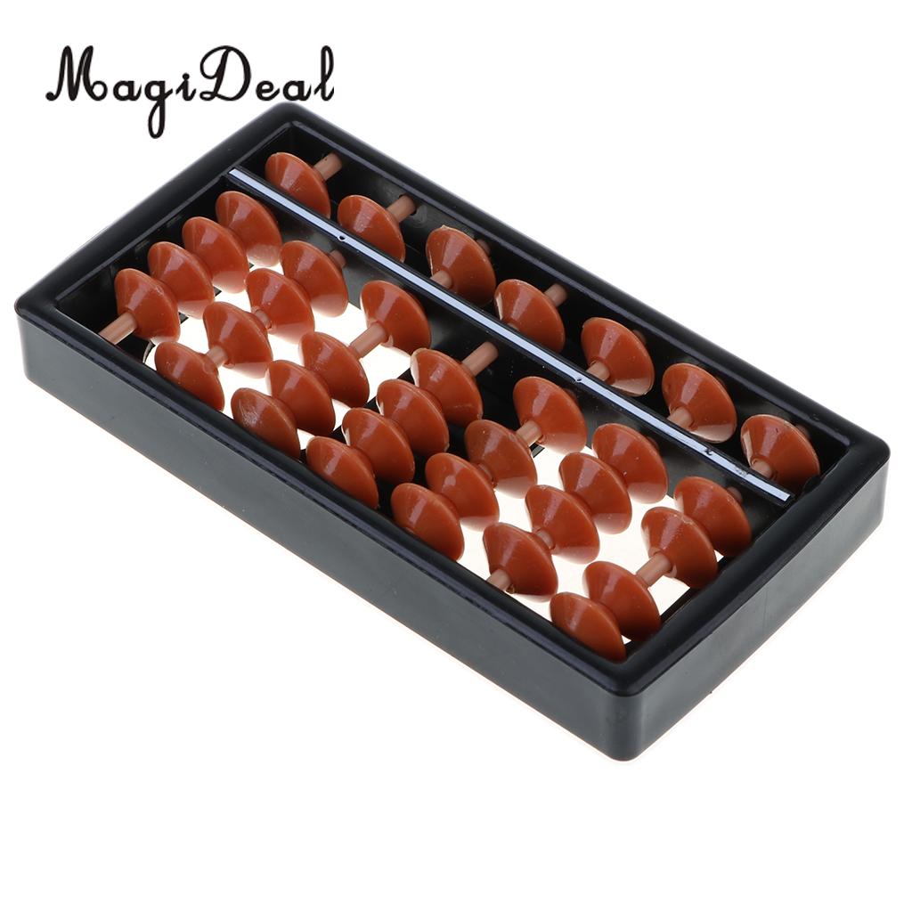 7 Rods Brown Beads Arithmetic Abacus Soroban Calculating Frame Kids Mathematical Teaching Aids Kids Educational Toy