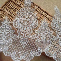 Изысканная белая веревочная ткань с блестками, 1 ярд, венецианская магнитная сетка, искусственное шитье для свадьбы, 26 декабря