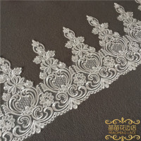 Изящная кружевная аппликация цвета слоновой кости, 1 ярд, Ширина 33 см