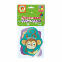 Мягкие магнитные Baby puzzle Львенок и обезьянка 2 картинки 8 элементов (арт. 293229)