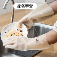 白色洗碗菜皮手套女耐用型橡胶胶皮防水塑胶衣服家用厨房家务清洁