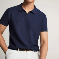 請珍惜，西班牙高端！春夏男士時尚素色棉質針織短袖POLO衫潮9668