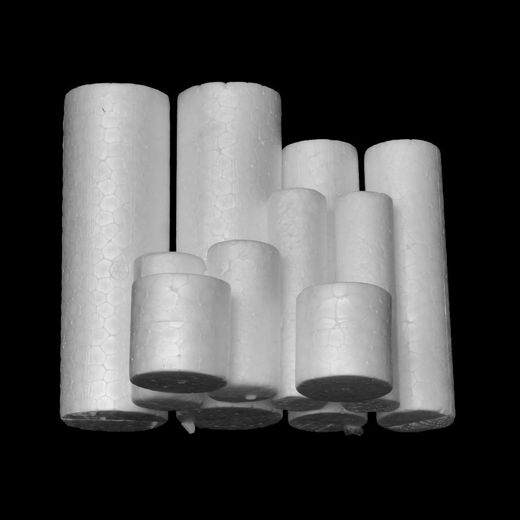 10pcs Polystyrene Styrofoam Cylinder Ornaments for Painting Craft 5 Sizes