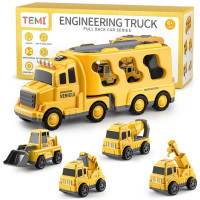 Тележка TEMI Diecast, грузовик, игрушки, автомобили, Инженерная техника, экскаватор, бульдозер, грузовик, наборы моделей, детские развивающие игрушки для мальчиков