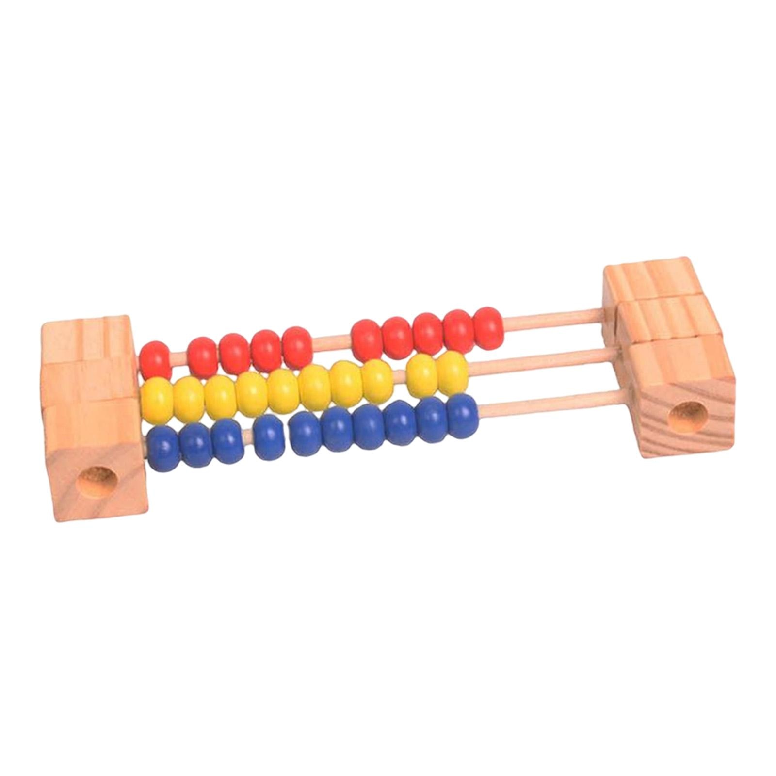 3 Rows Wooden Abacus Early Learning Educational Toy Math Learning Abacus for Gifts