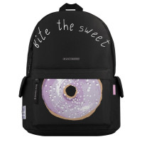 Рюкзак молодежный 40 х 30 х 17 см, Bruno Visconti 12-003 + пенал, DONUT, чёрный