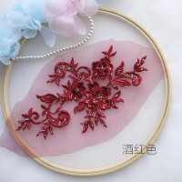 12 цветов 3D вышитое блестящим бисером кружева аппликация ручной DIY патч кружева цветочные аксессуары для одежды золото вино красный серый черный темно-синий 1 шт.