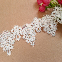 Кружевные Аппликации из хлопковой ткани, с 3D вышивкой, 5,5 см