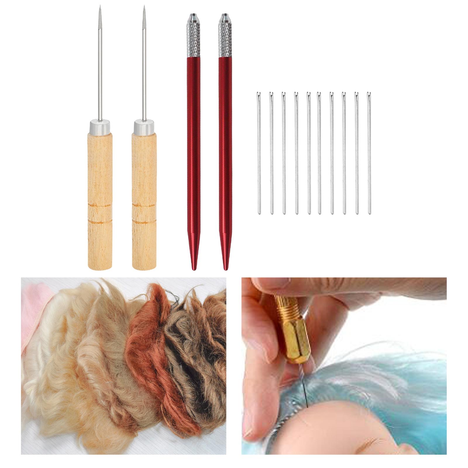 Doll Hair Rooting Tools ,Reborn Hair Rooting Tools ,10 Needles ,2 Holders ,2 Awls ,Doll Making Kits ,for Hair ,Making Tools